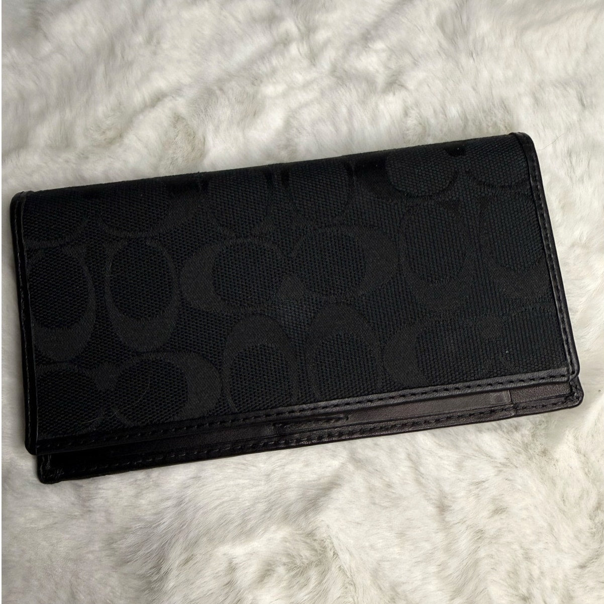 COACH Black Checkbook Holder