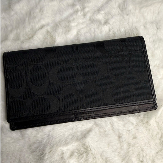 COACH Black Checkbook Holder