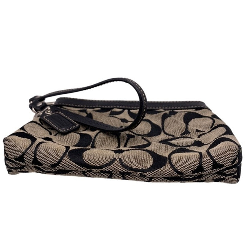y2k COACH Black Signature Canvas Wristlet