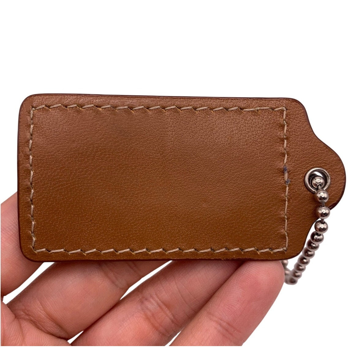 2.5" COACH Brown Fob Bag Charm Hang tag Hangtag