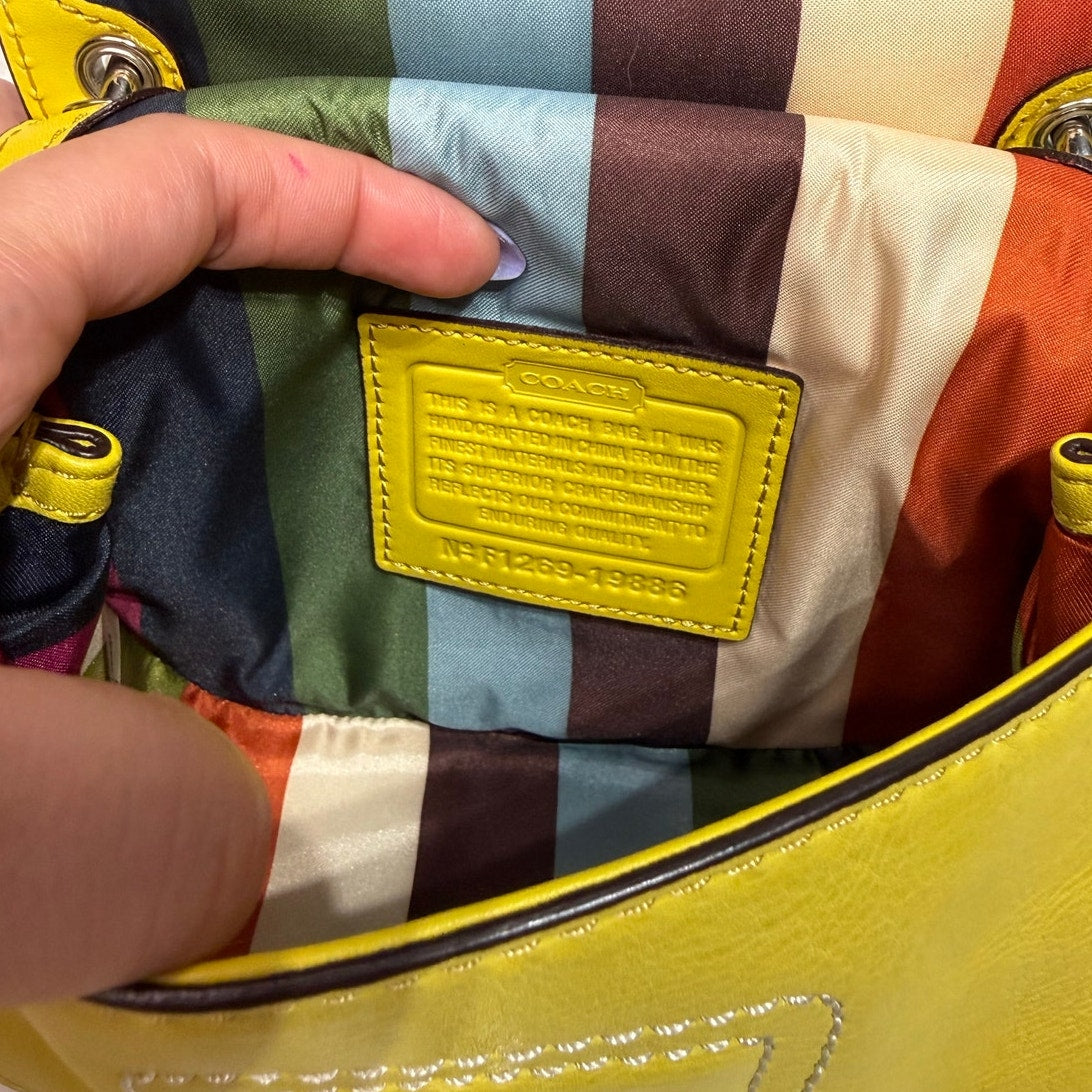 y2k COACH Legacy Yellow Top Handle Crossbody