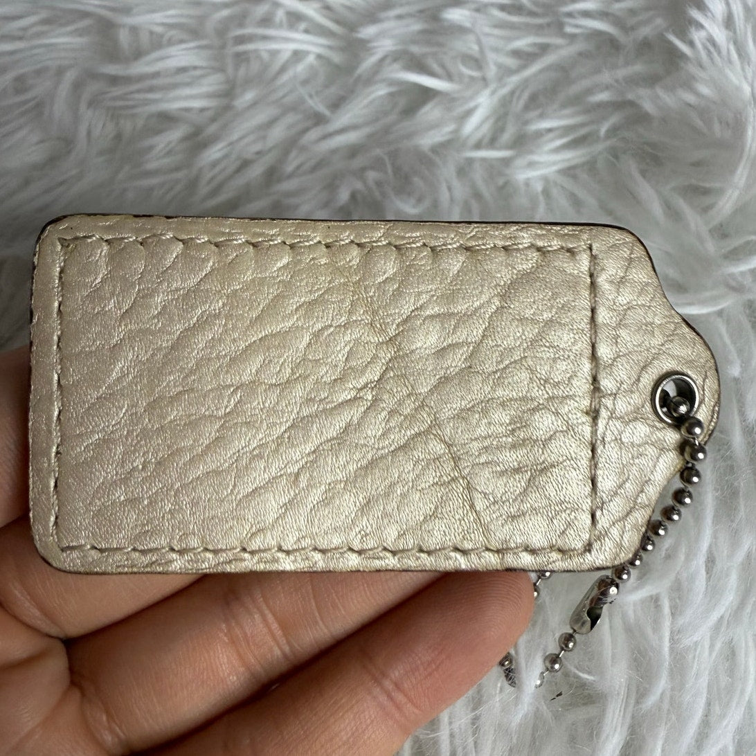 2.5" Coach Champagne Fob Bag Charm Hang tag Hangtag