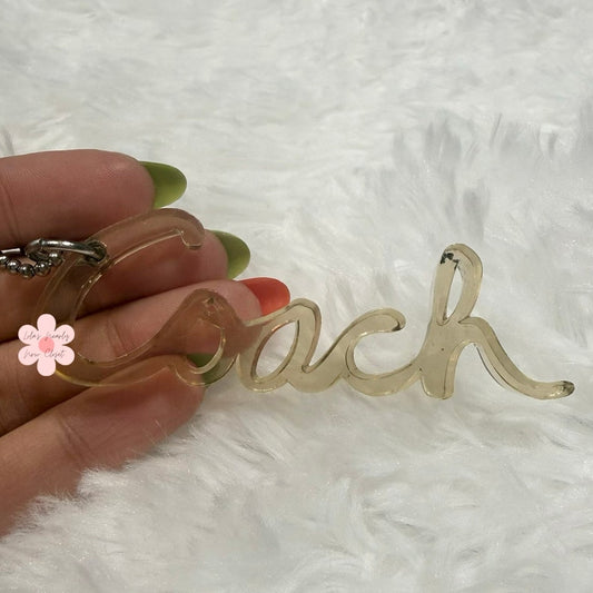 3"  COACH Poppy Signature Script Fob Bag Charm Hang tag Hangtag