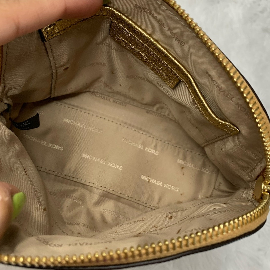 Michael Kors Gold Cosmetic Case / Make up Bag