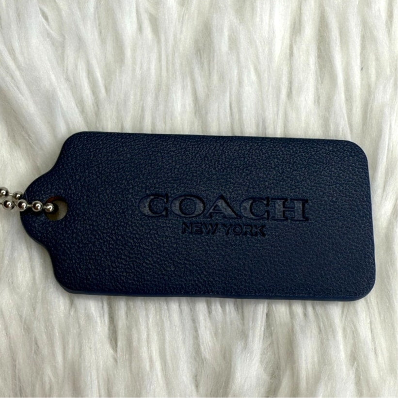 2" COACH Blue Fob Bag Charm Hang tag Hangtag