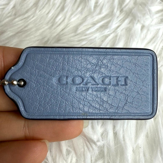 2" COACH Blue Fob Bag Charm Hang tag Hangtag