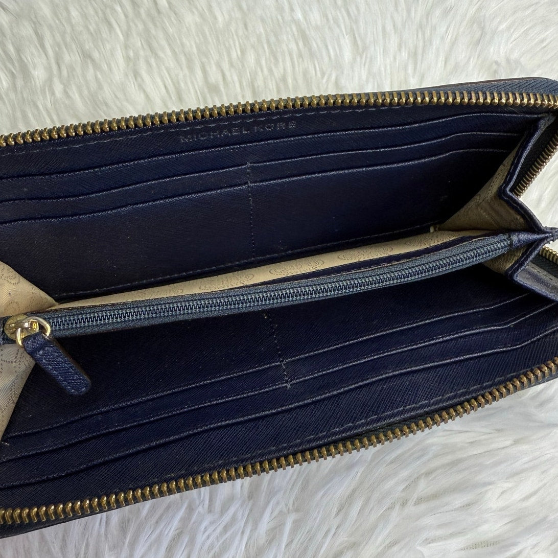 Michael Kors Navy Zip Around Wallet
