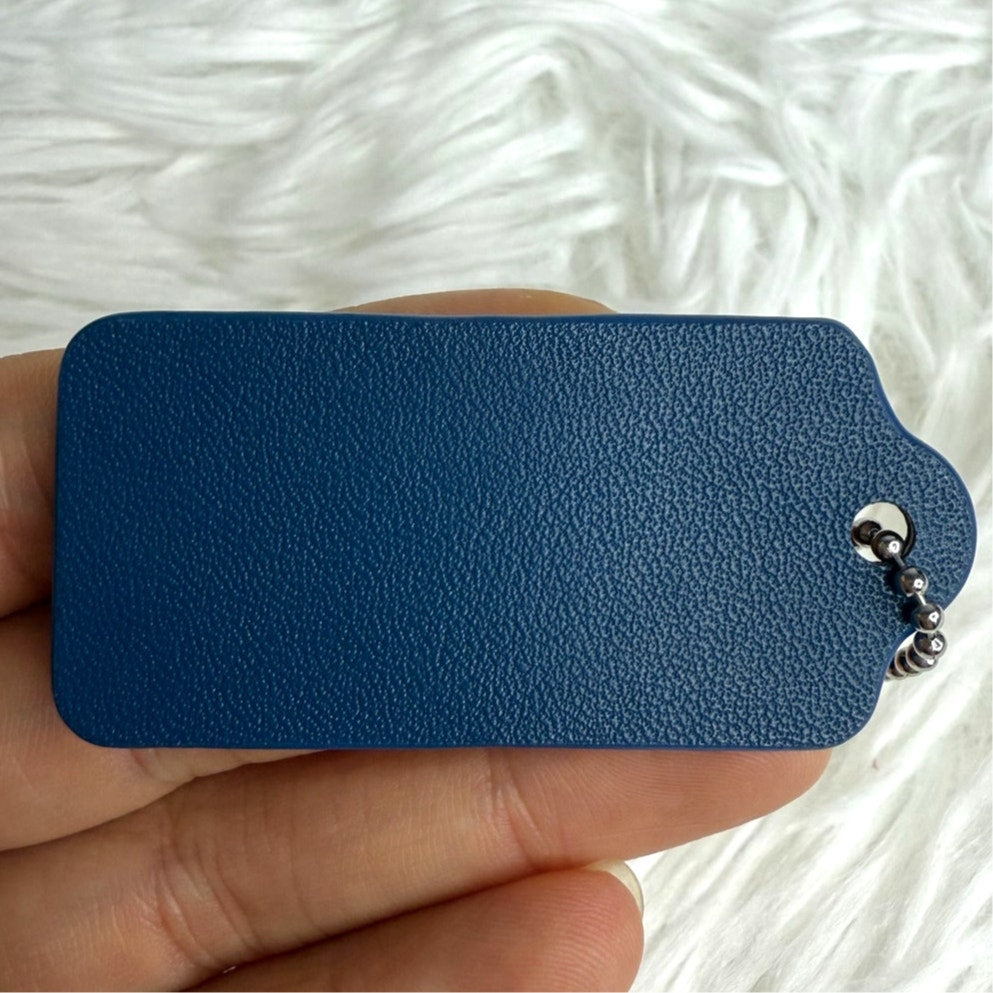 2" Coach Blue Fob Bag Charm Hang tag Hangtag
