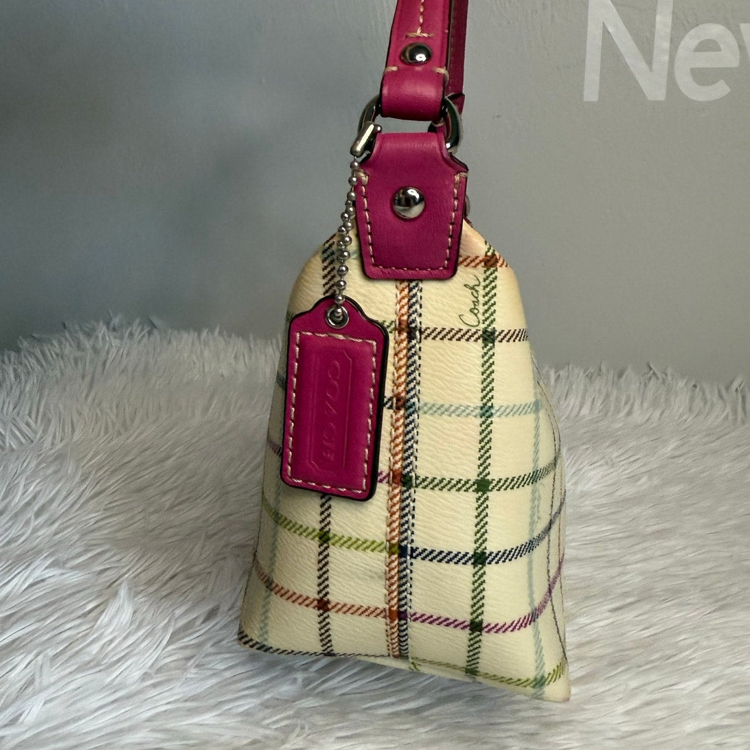 y2k COACH Heritage Plaid Mini Purse Shoulder Bag Wristlet