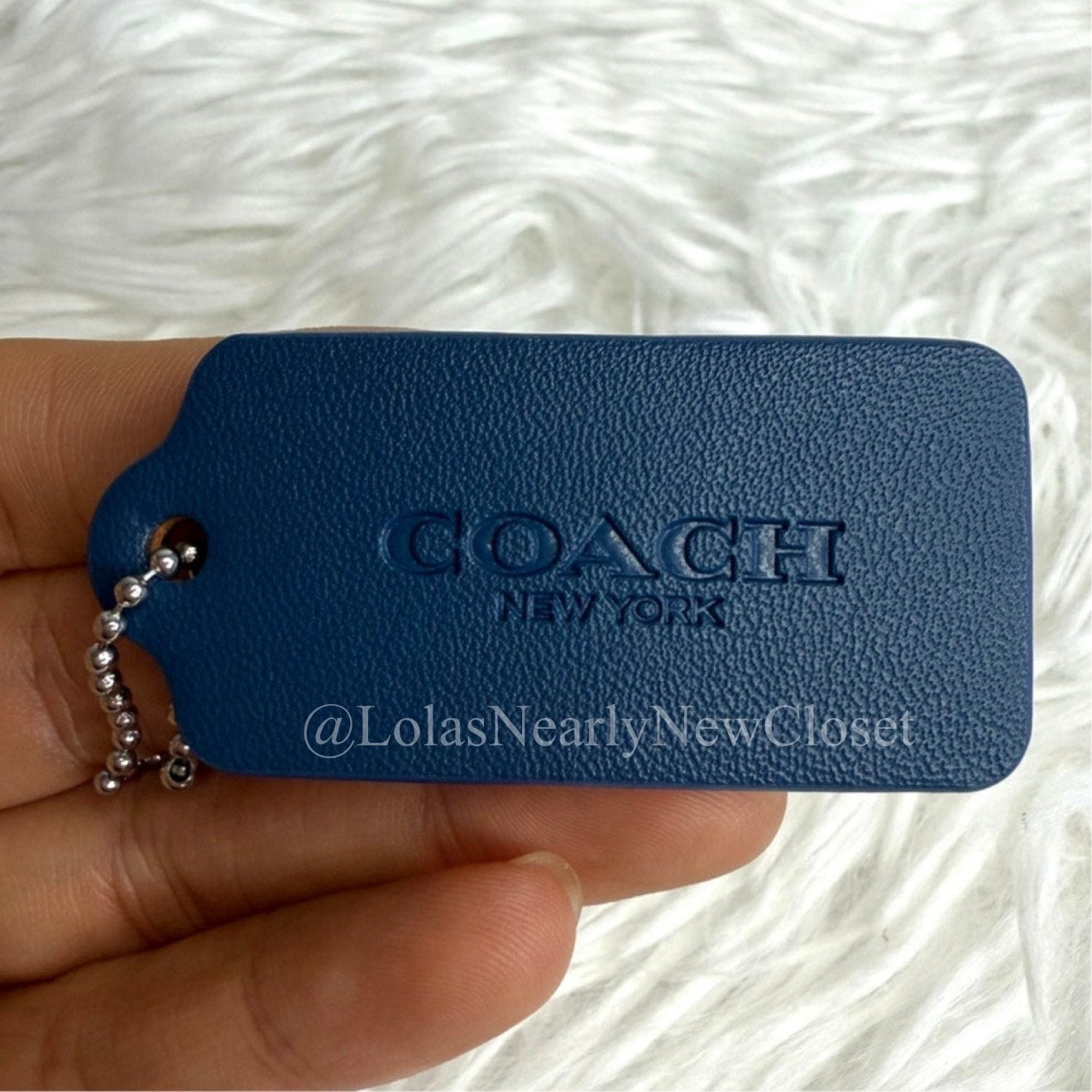 2" COACH Blue Fob Bag Charm Hang tag Hangtag