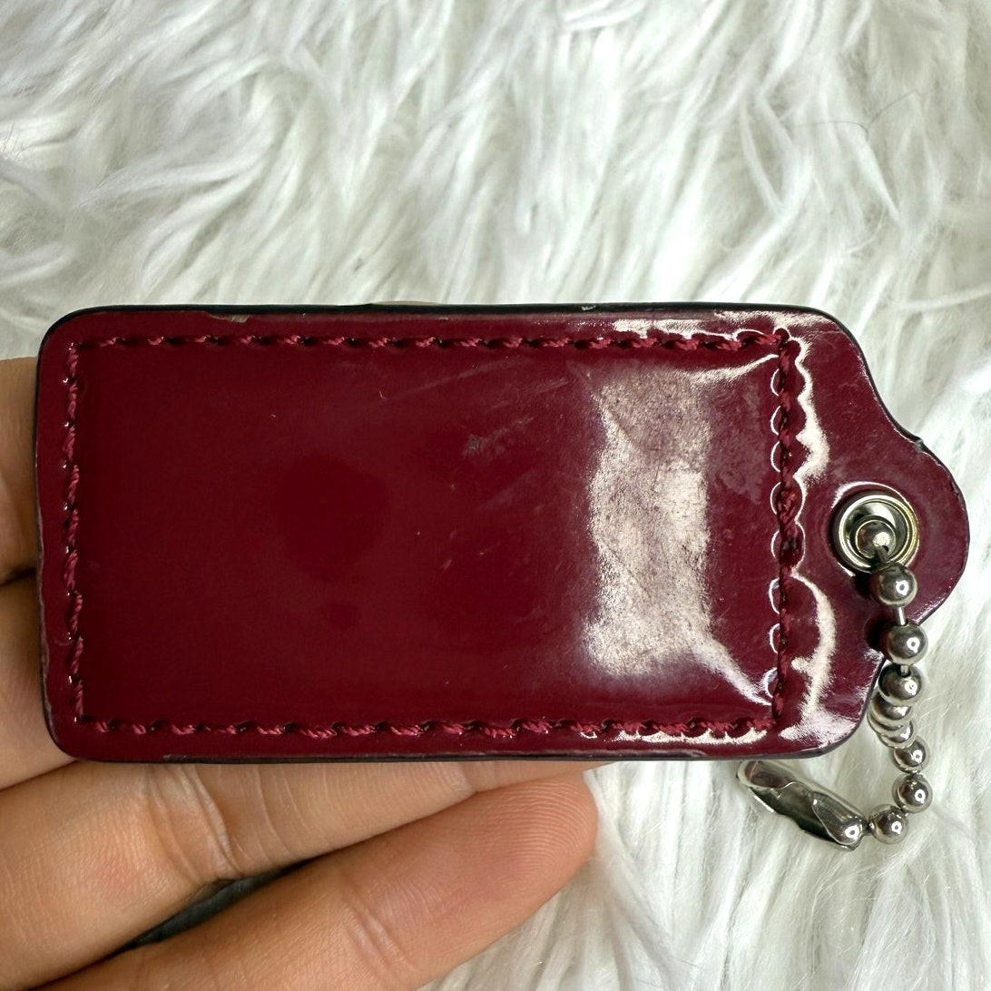 2" COACH Burgundy Fob Bag Charm Hang tag Hangtag
