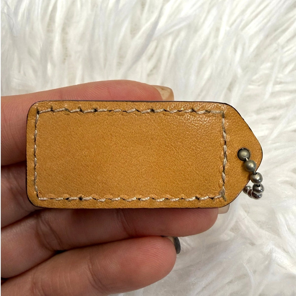 1.5" y2k COACH Vintage Tan Fob Bag Charm Hang tag Hangtag