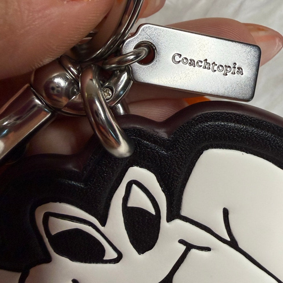 COACH Frog Ring Bag Charm Leather