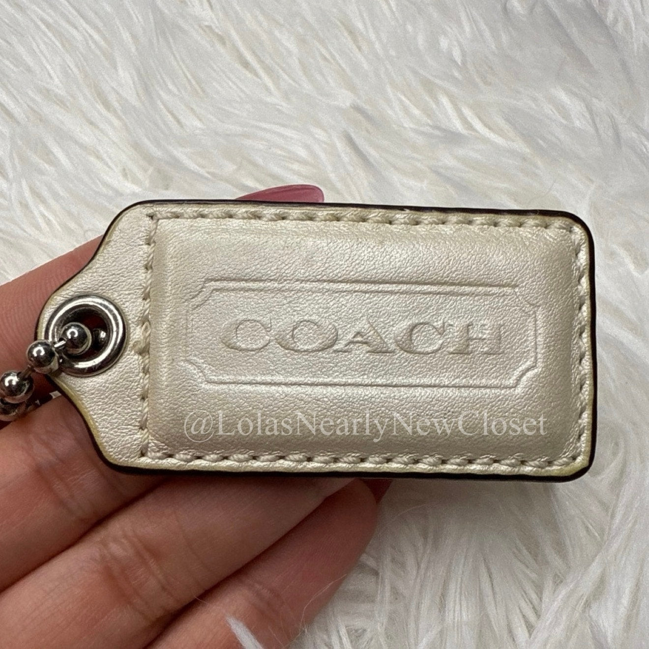 2" COACH ivory Fob Bag Charm Hang tag Hangtag
