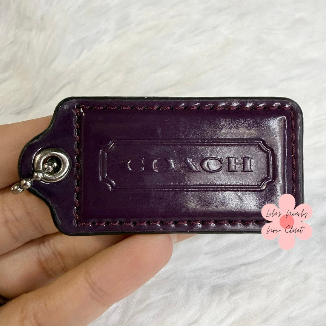 2" COACH Purple Fob Bag Charm Hang tag Hangtag