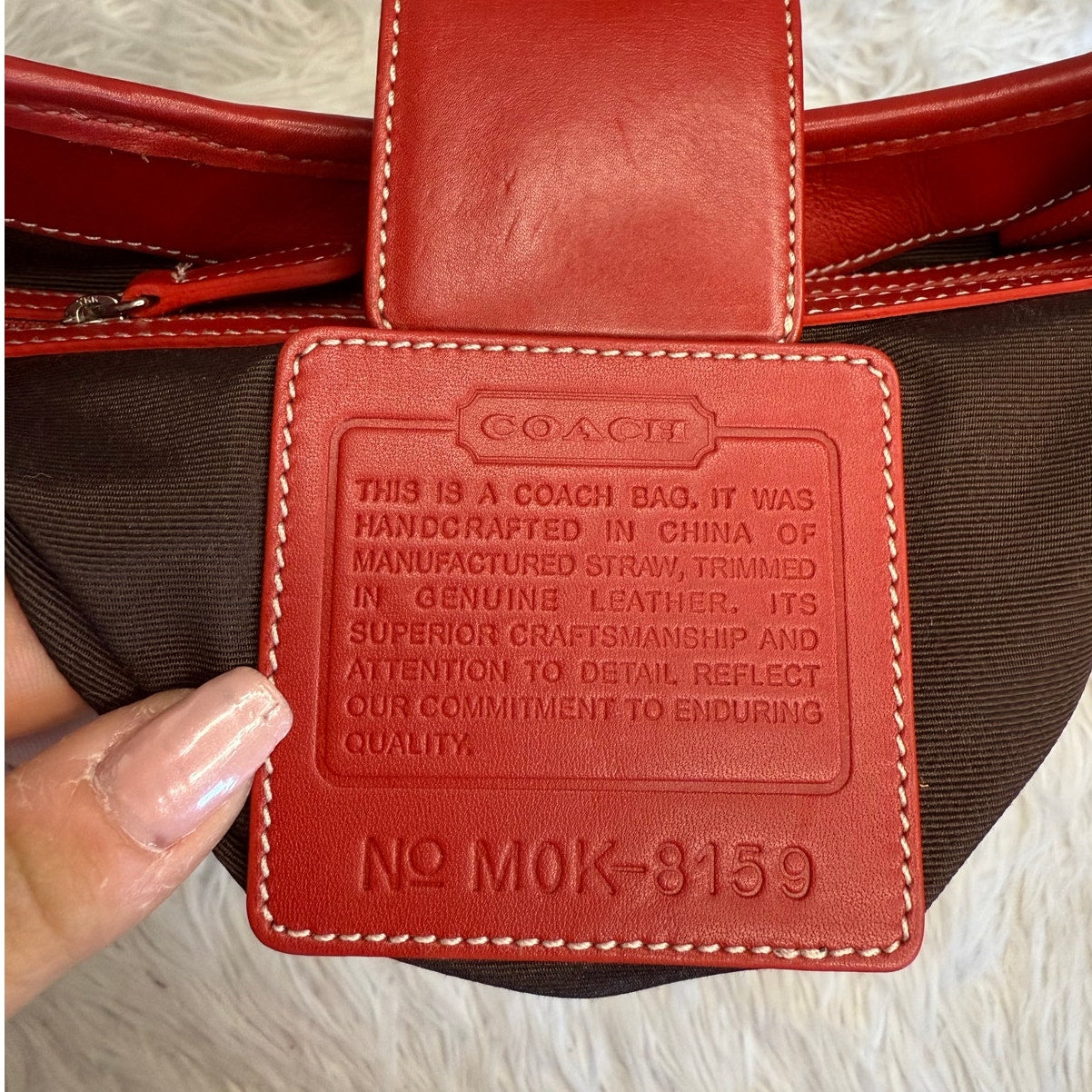 y2k COACH Vintage 8159 Straw Shoulder Bag