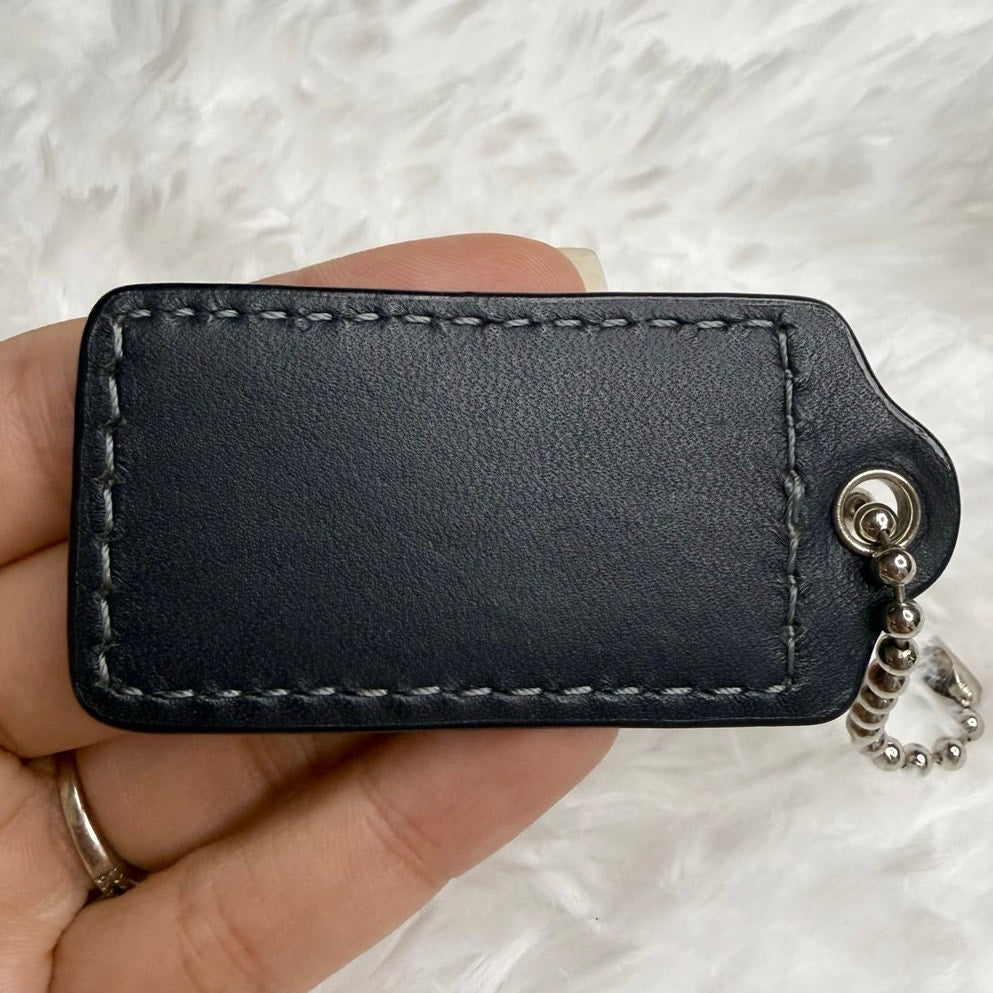 2” COACH Blue Fob Bag Charm Hang tag Hangtag