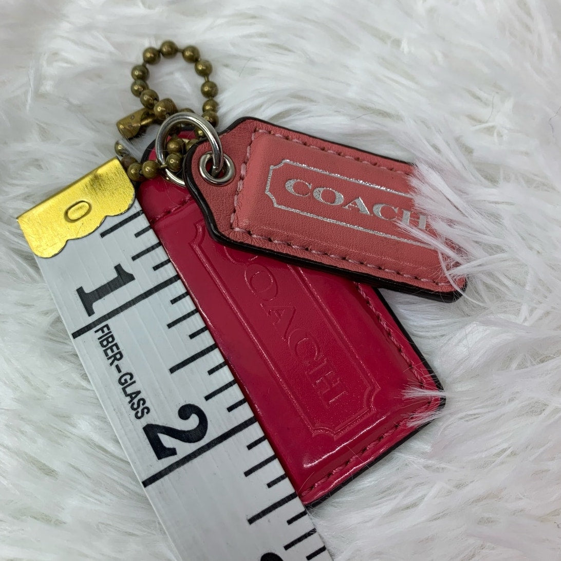 Double Pink COACH Replacement Hang Tag Bag Charm