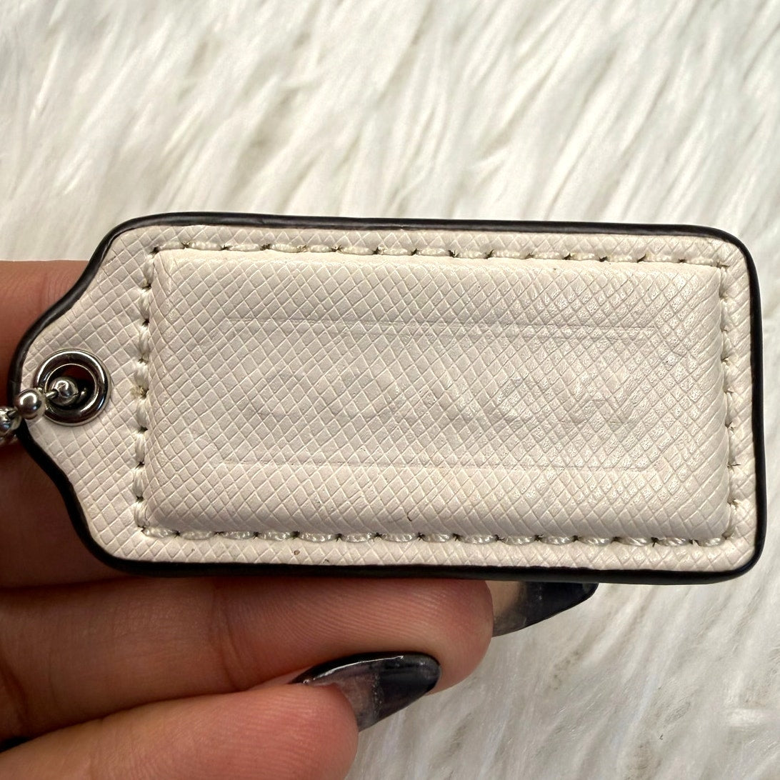 2" COACH White Fob Bag Charm Hang tag Hangtag