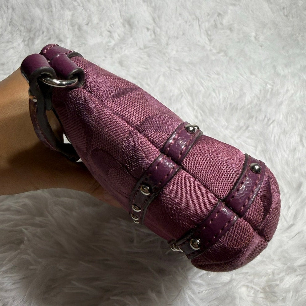 COACH Purple Signature Canvas Wristlet