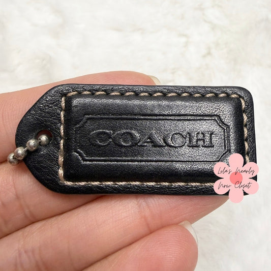 1.5" y2k COACH Vintage Black Fob Bag Charm Hang tag Hangtag