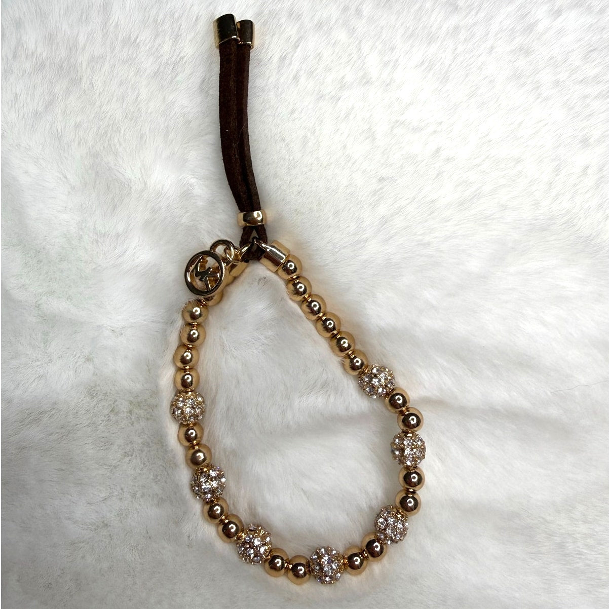 Michael Kors Gold-Tone Beaded Stretch Bracelet