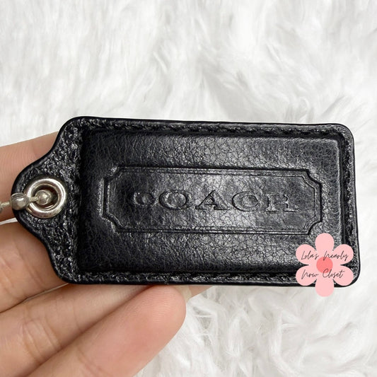 2” COACH Black Fob Bag Charm Hang tag Hangtag