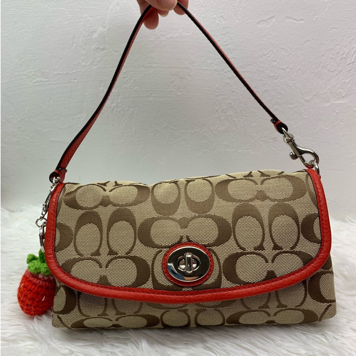 y2k COACH Signature Canvas Mini Purse / Wristlet