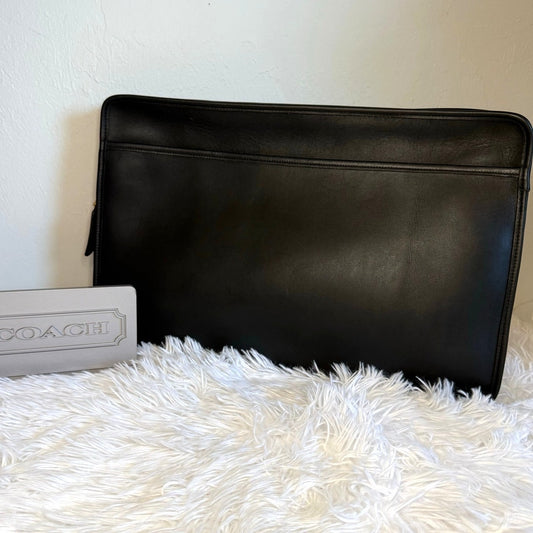 Vintage Coach 5225 Black Leather Document Laptop Portfolio Brief Case USA 1995