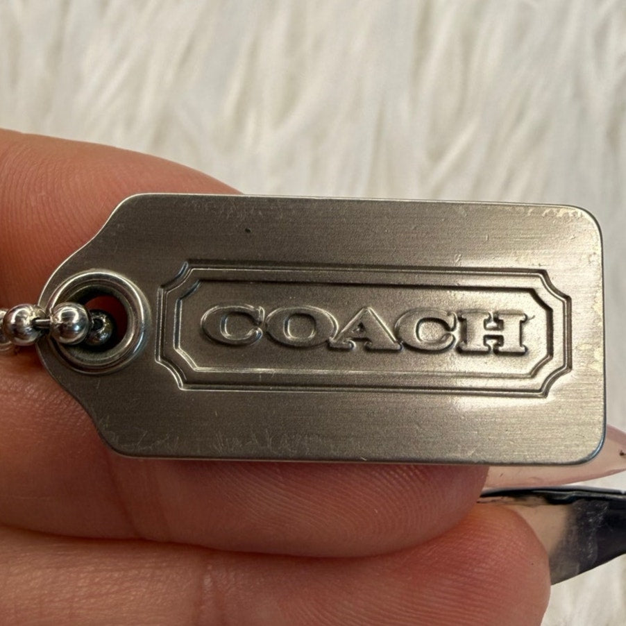 1.5" y2k COACH Vintage Metal Fob Bag Charm Hang tag Hangtag