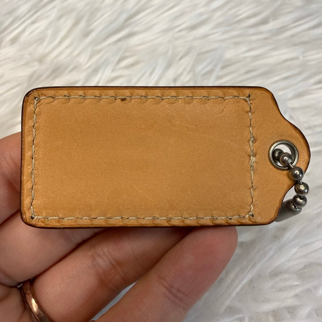 2" COACH Tan Fob Bag Charm Hang tag Hangtag