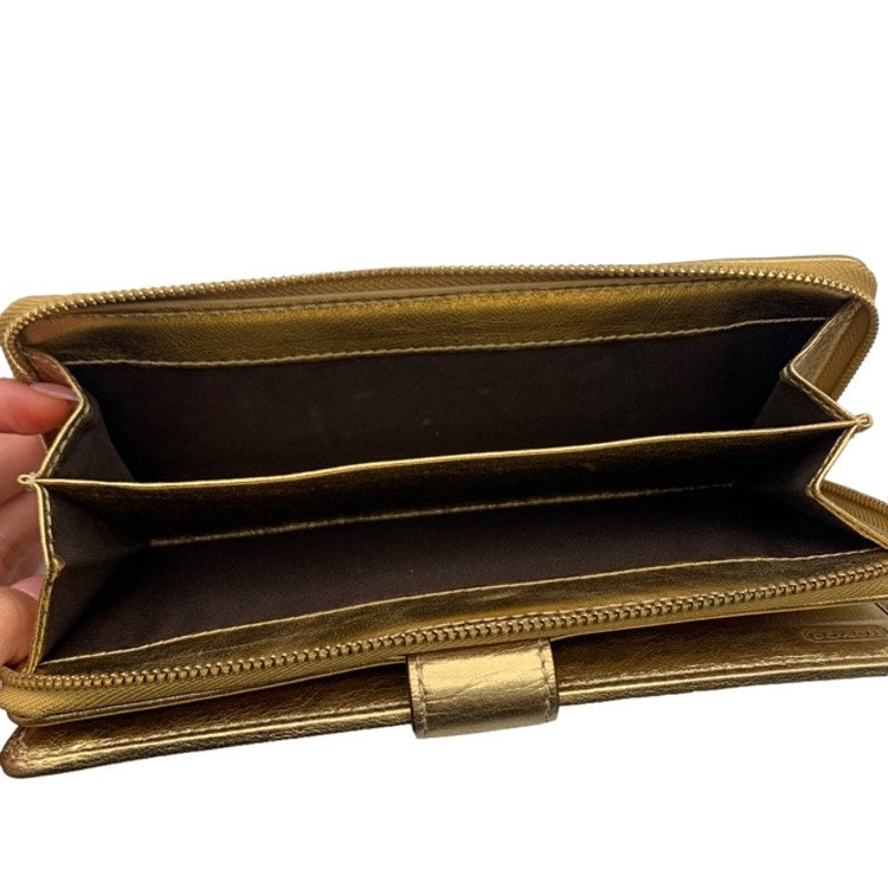 Y2K COACH Brown Gold Signature Canvas Wallet