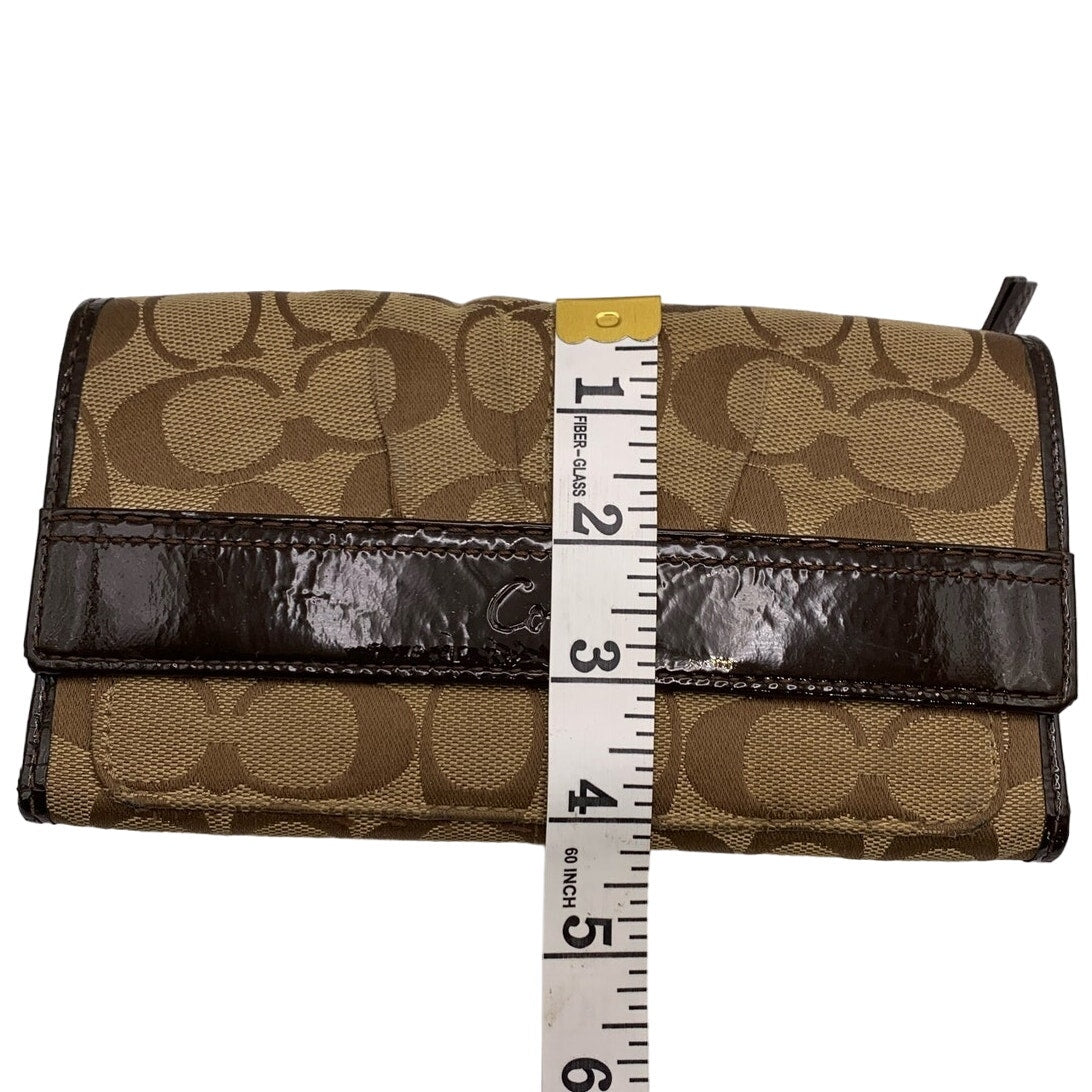 SALE COACH Brown Canvas Signature Wallet