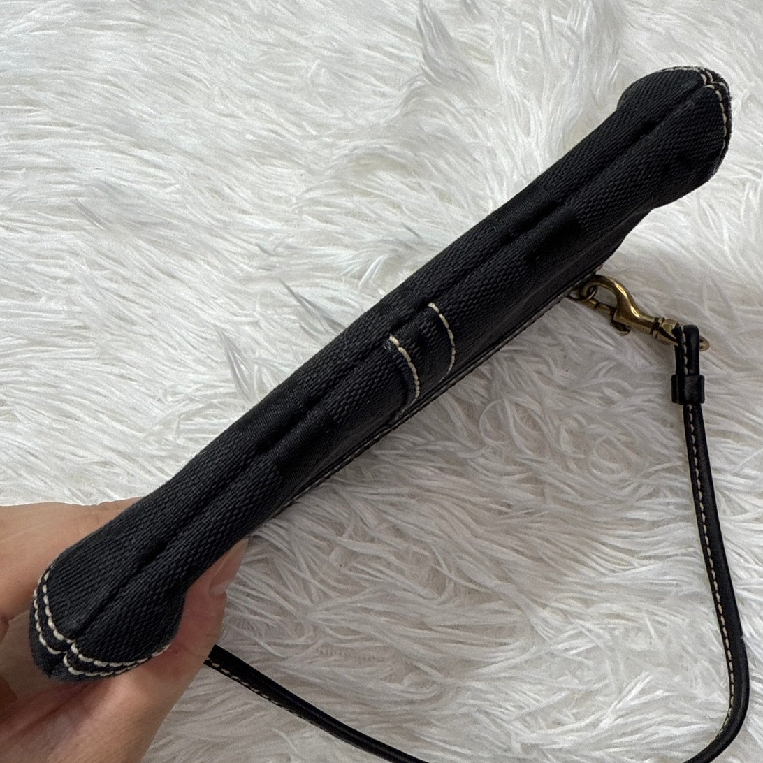 y2k COACH Soho Black Signature Canvas Wristlet