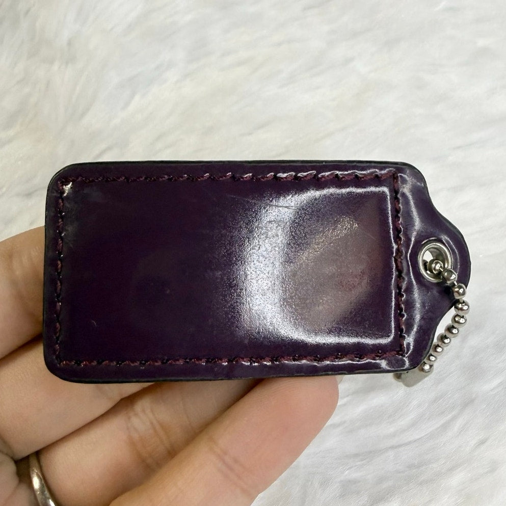 2" COACH Purple Fob Bag Charm Hang tag Hangtag