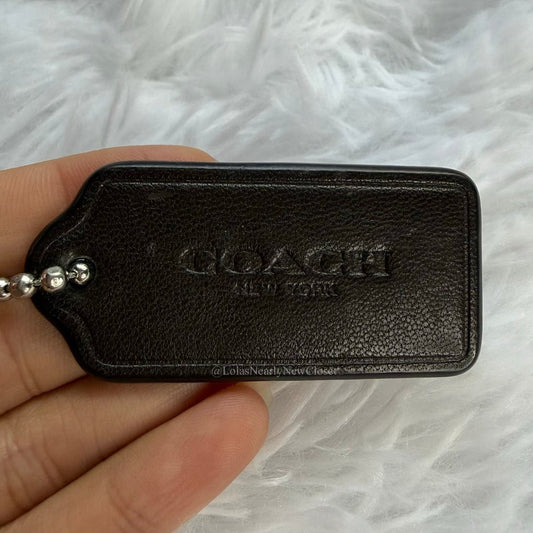2" COACH Brown Fob Bag Charm Hang tag Hangtag