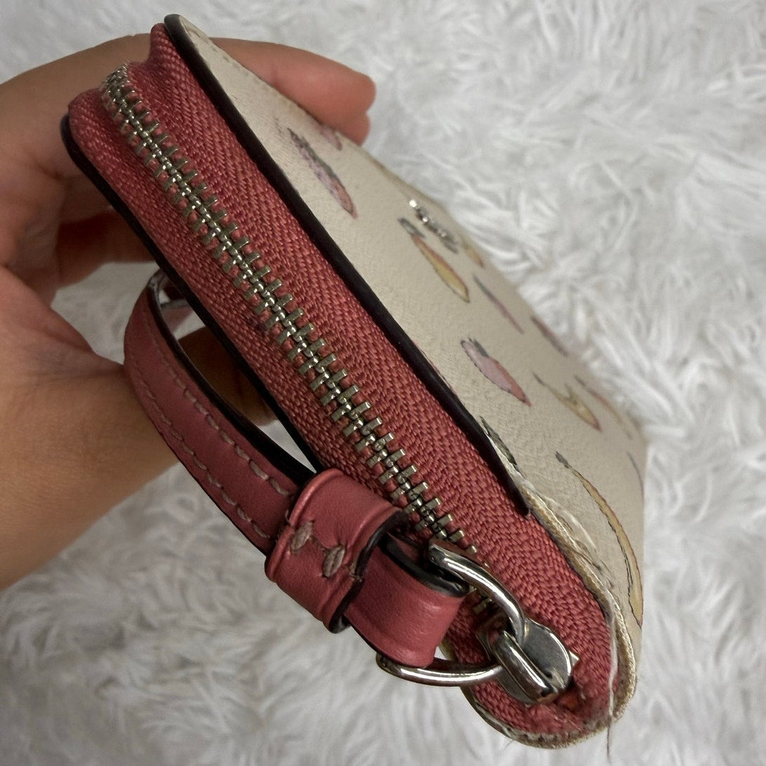 Coach Mixed Fruit Print Accordion Zip Wristlet Wallet