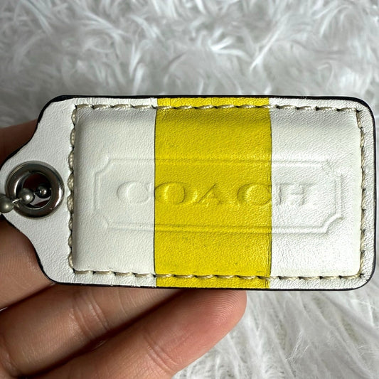Coach White Yellow Colorblock Replacement HangTag Bag Charm