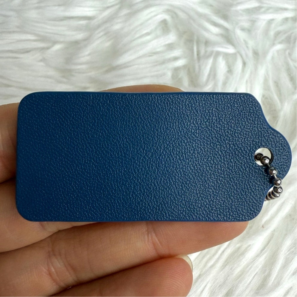 2" COACH Blue Fob Bag Charm Hang tag Hangtag