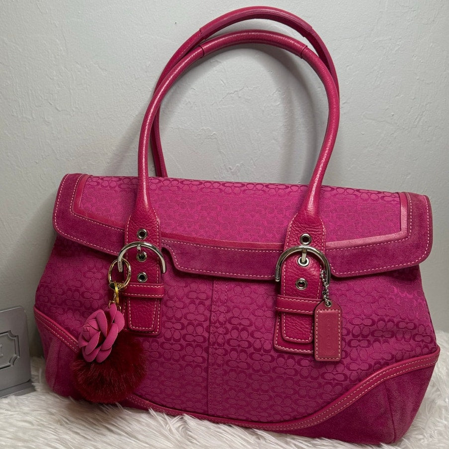 y2k COACH Vintage 2004 Pink Hampton SOHO Flap Satchel