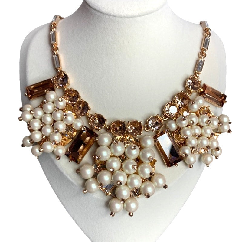 KATE SPADE New York Clink Click Short Swishy Blush Rose Gold Party Necklace