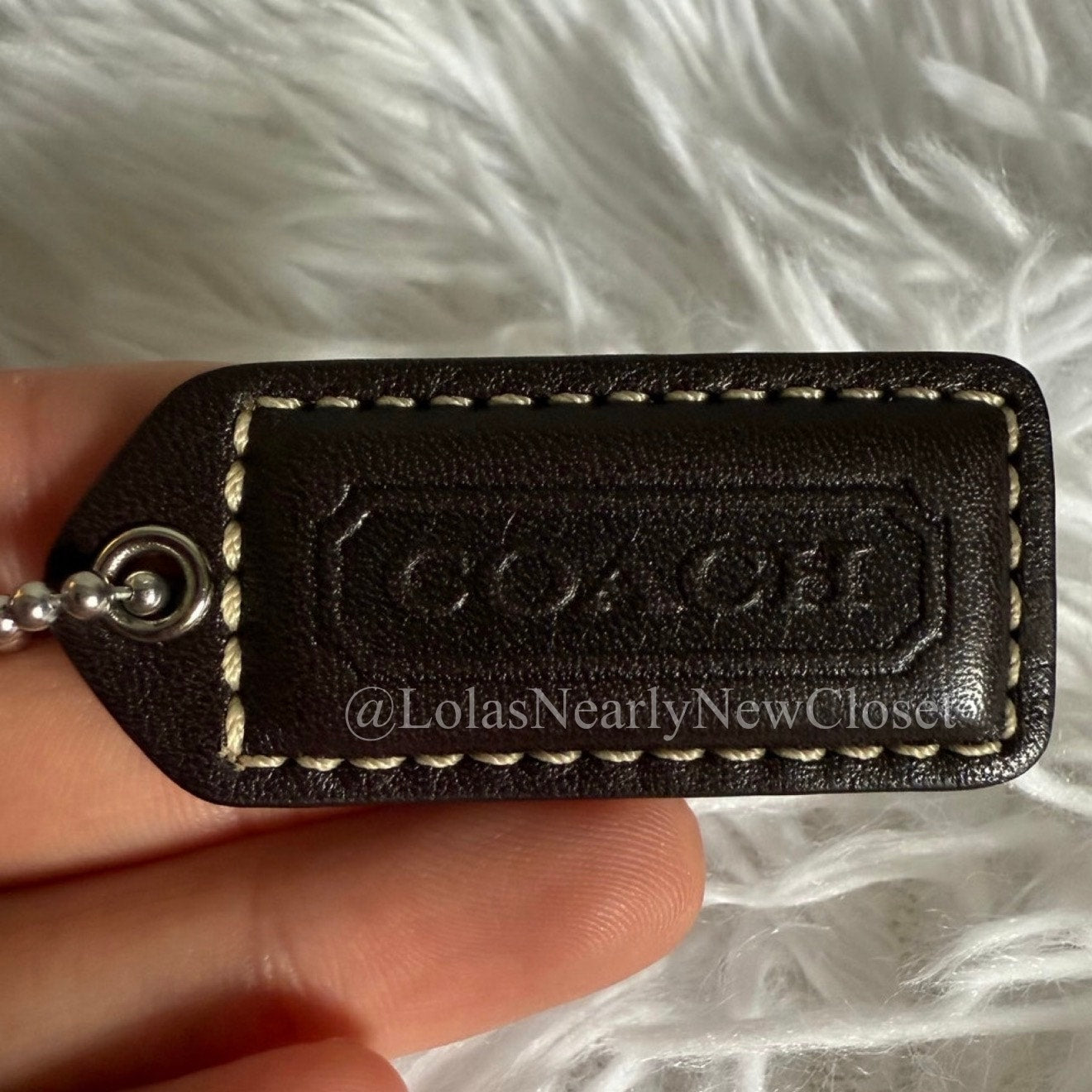 1.5" y2k COACH Dark Brown Fob Bag Charm Hang tag Hangtag