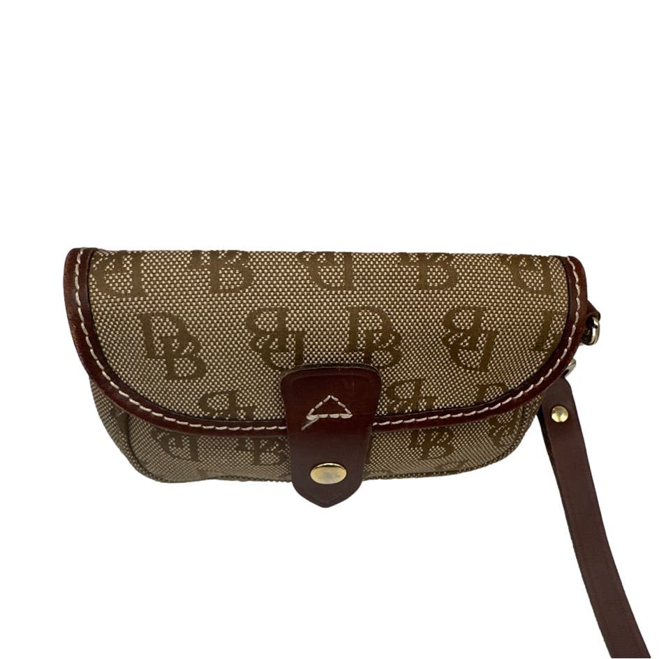 DOONEY & BOURKE Brown Signature Canvas Wristlet