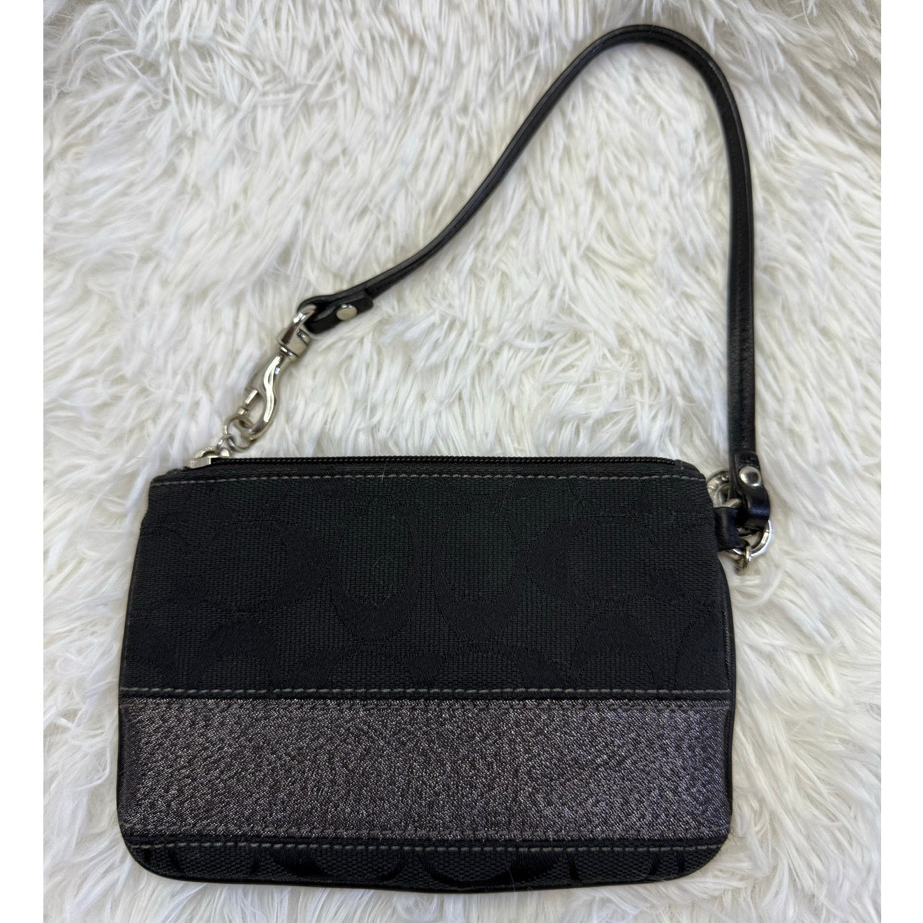 COACH Legacy Black Wristlet