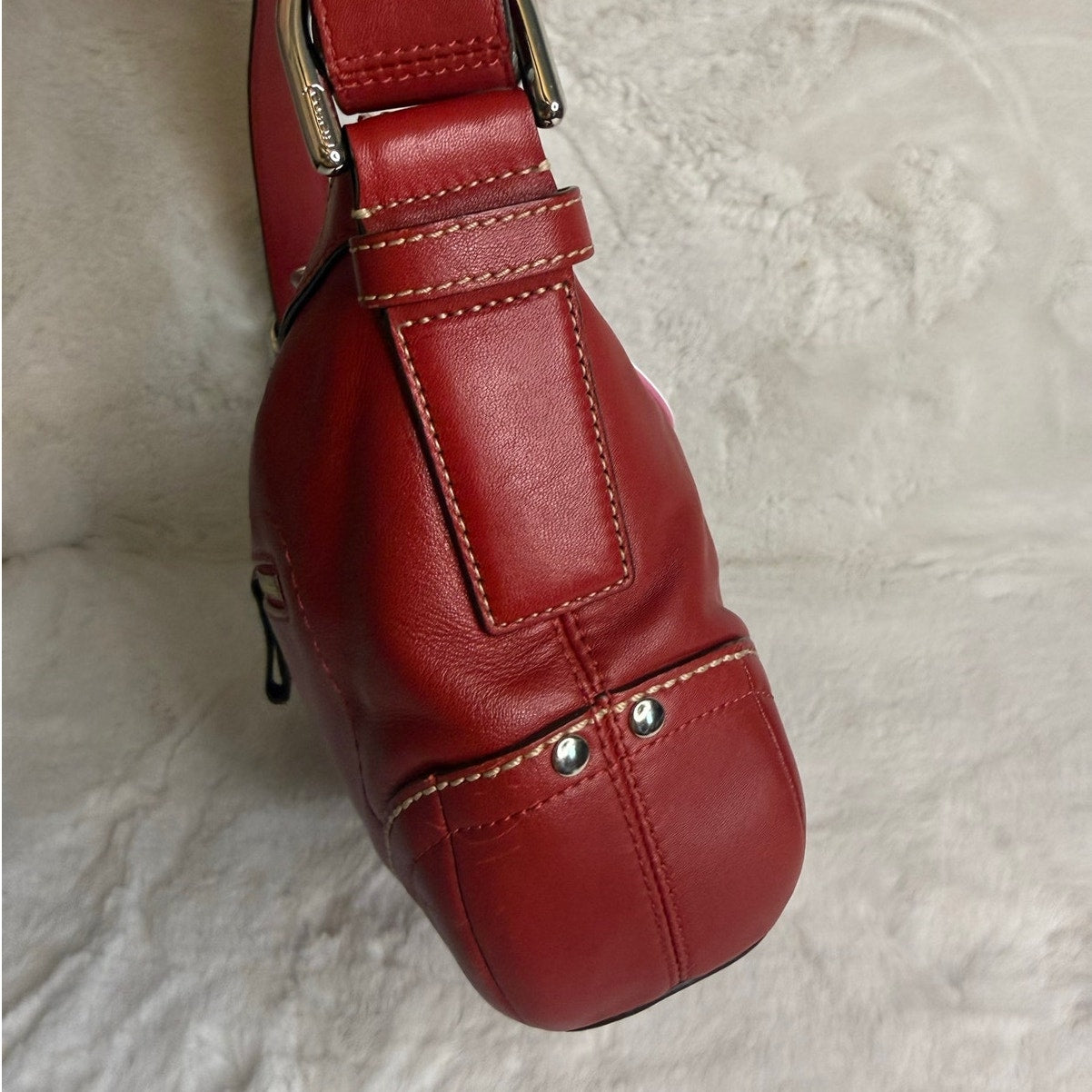 y2k Coach Red Convertible F12322 Hobo Shoulder Bag Crossbody