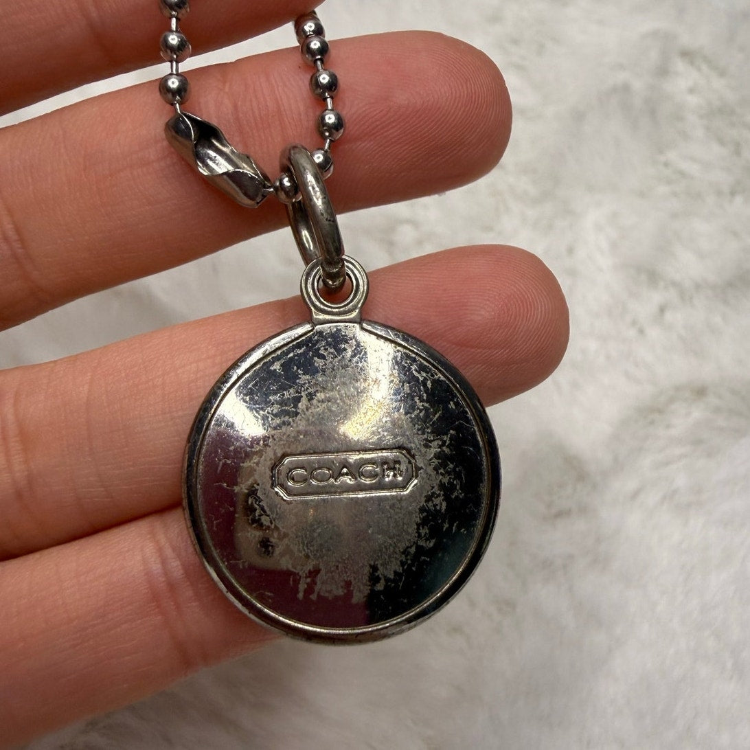 1" Coach Metal Circle Hangtag Hang Tag Bag Charm