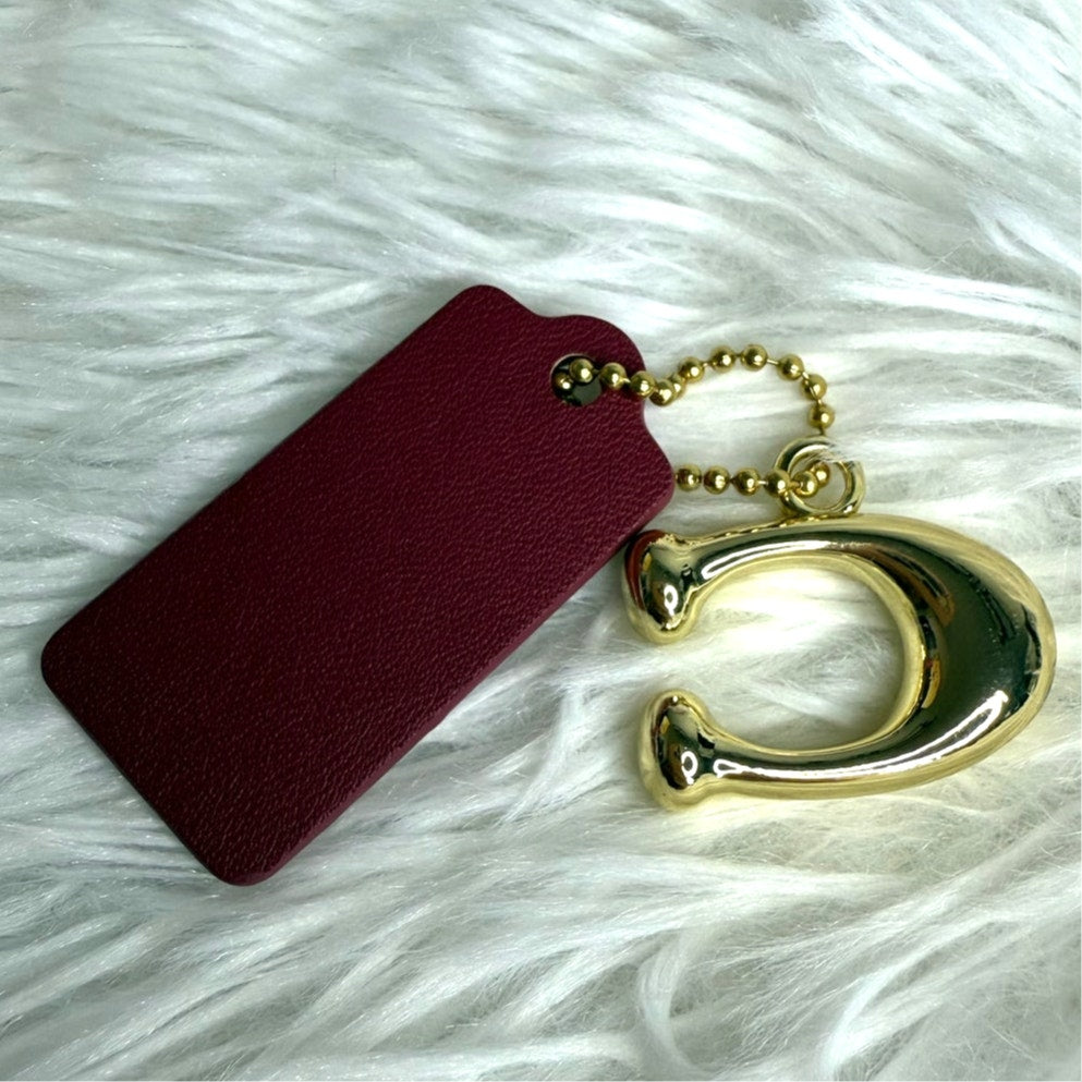 1.5" COACH "C" Hang Tag Key Fob Bag Charm