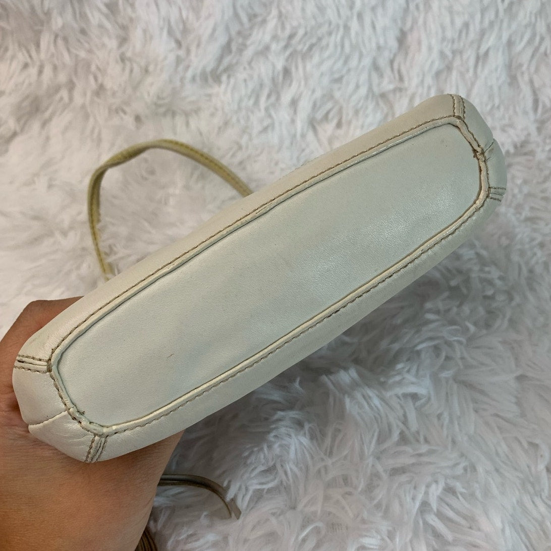 y2k COACH Brown White Signature Canvas Wristlet