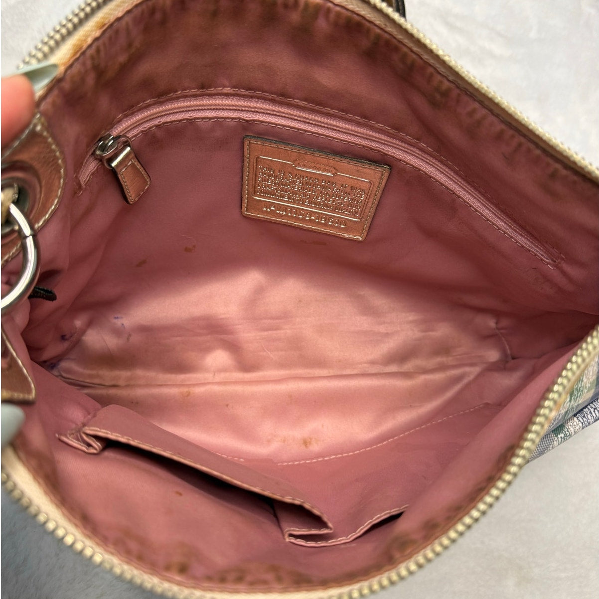 Coach M1169-19610 Poppy Madras Pastel Multi color Plaid Crossbody Bag