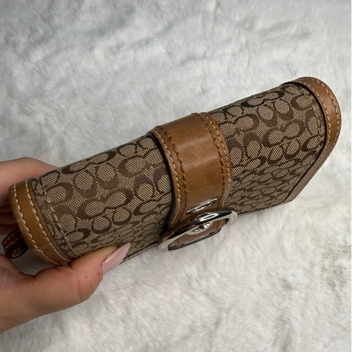 y2k Coach Vintage Brown Soho Buckle Wallet